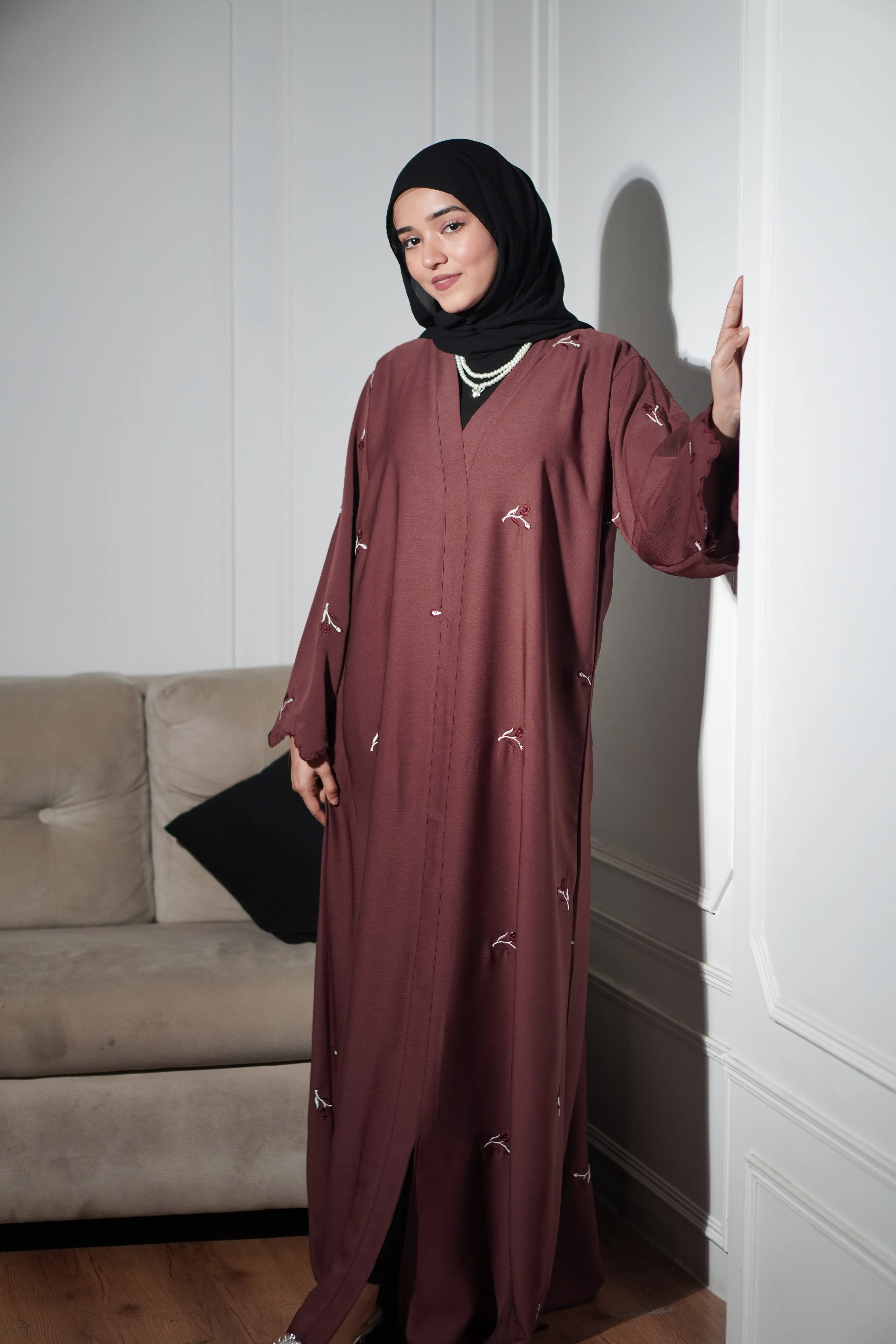 Zam Zam Abayah - Rustic Maroon - Image 12