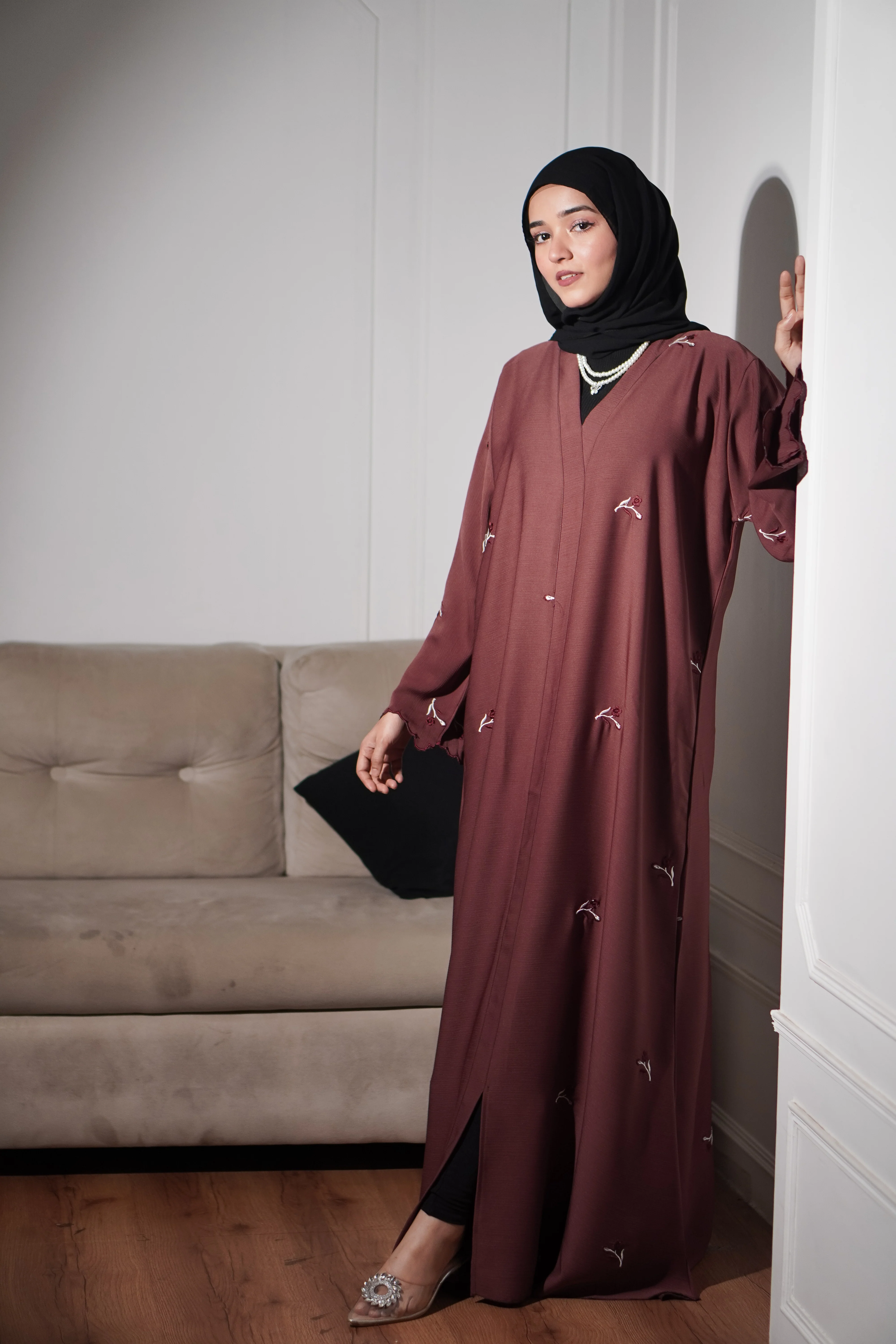 Zam Zam Abayah - Rustic Maroon - Image 3