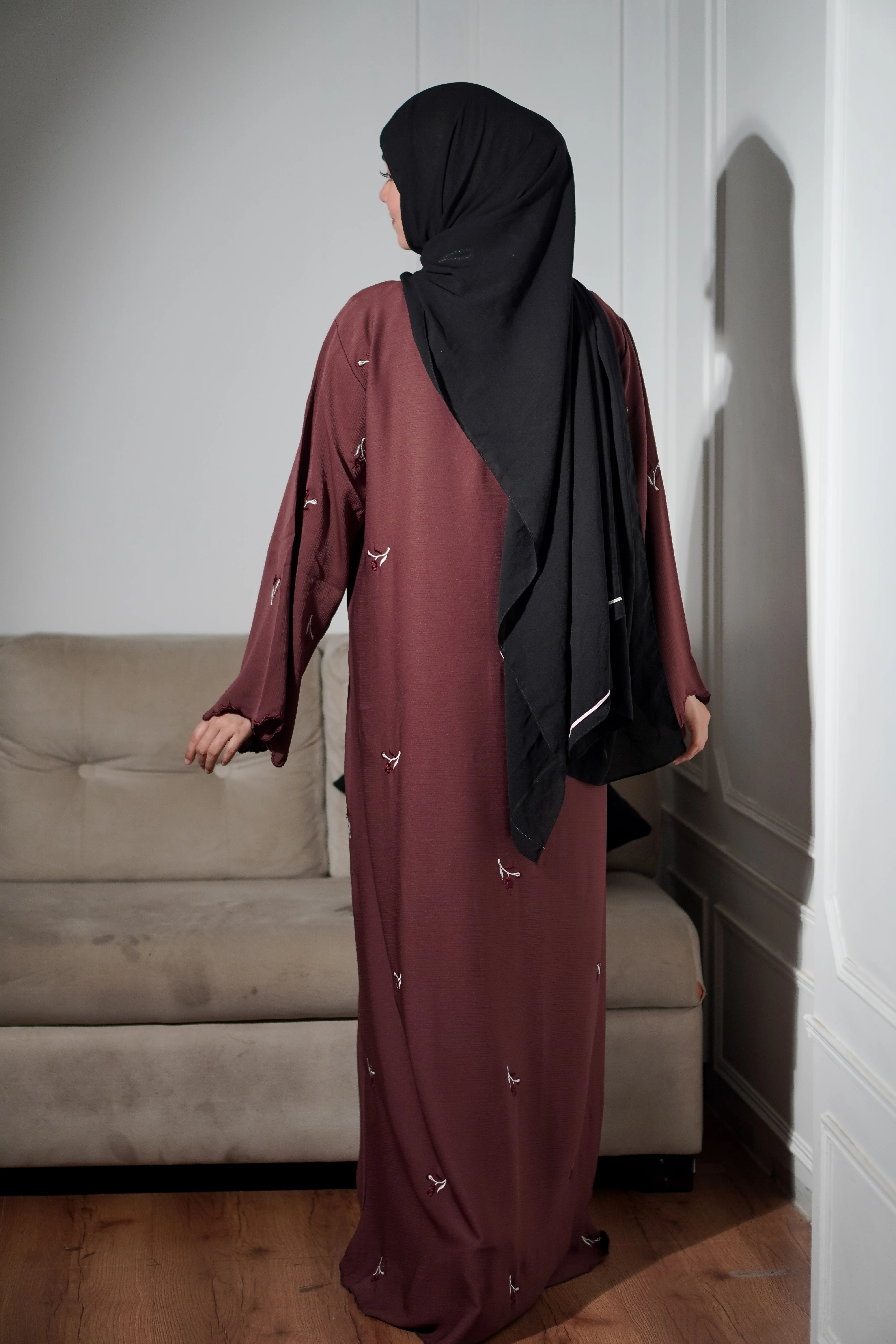 Zam Zam Abayah - Rustic Maroon - Image 5